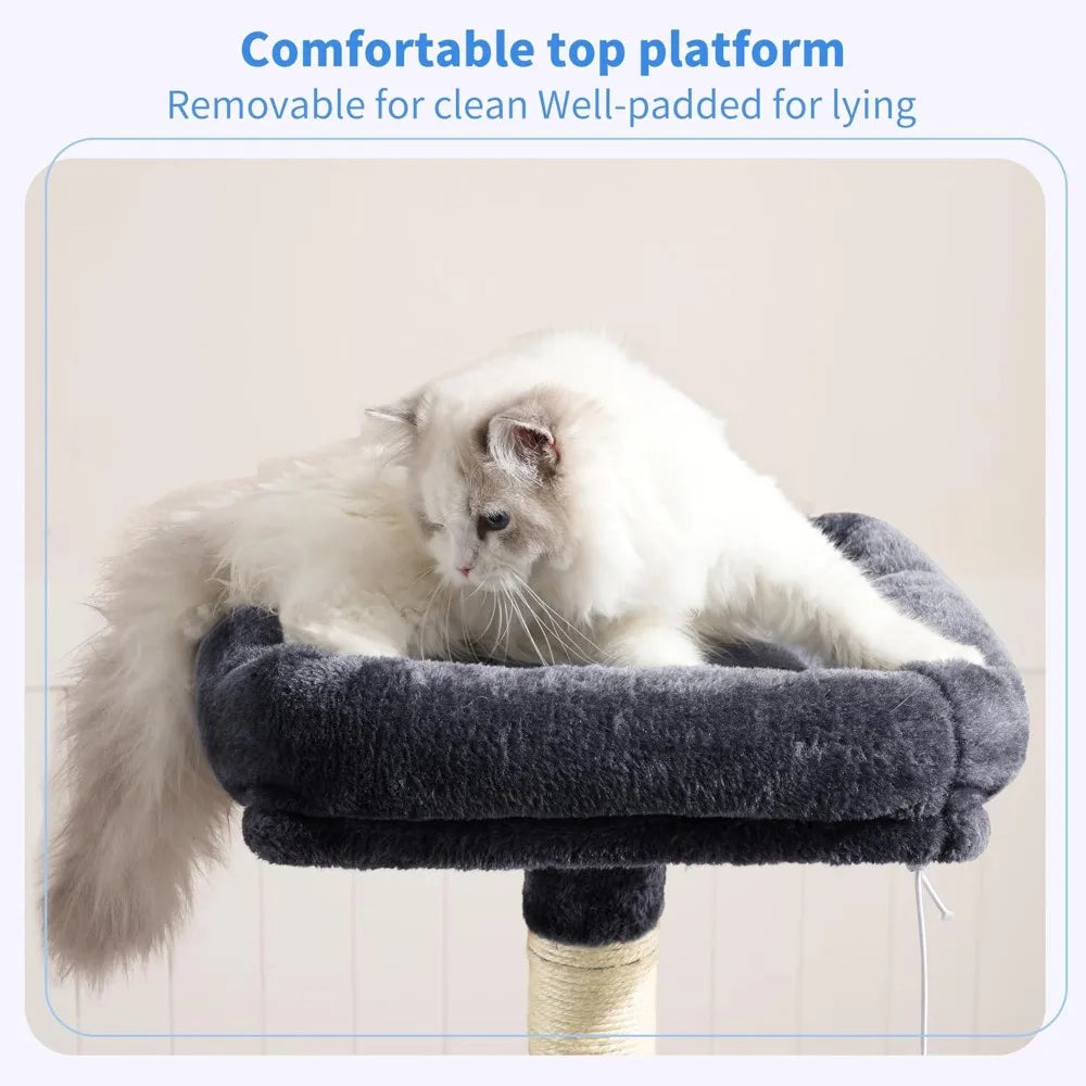 NBVCX Cat Tree Condo Indoor Tower With Plush Perch And Sisal Scratching Posts