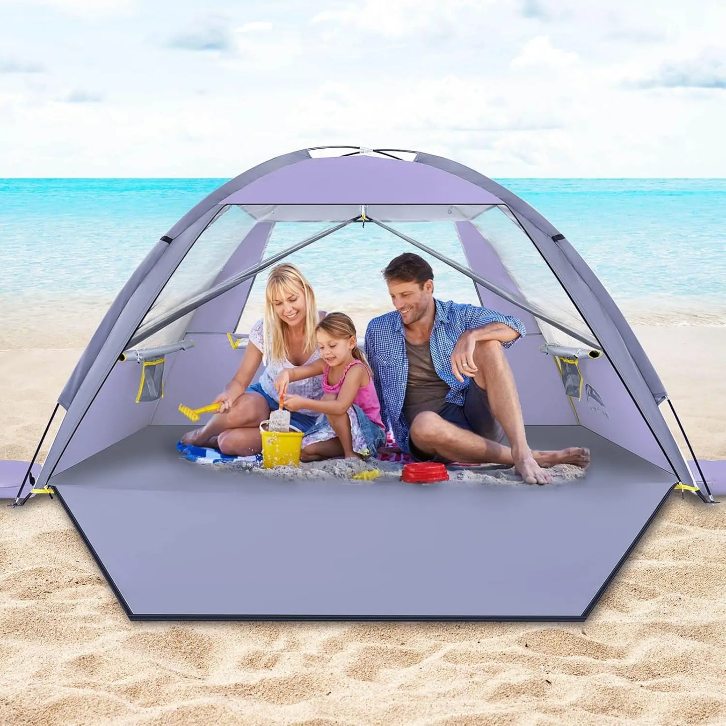 Portable Beach Tent UPF 50+ Sun Shade Shelter For Family