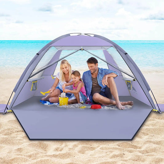 Portable Beach Tent UPF 50+ Sun Shade Shelter For Family