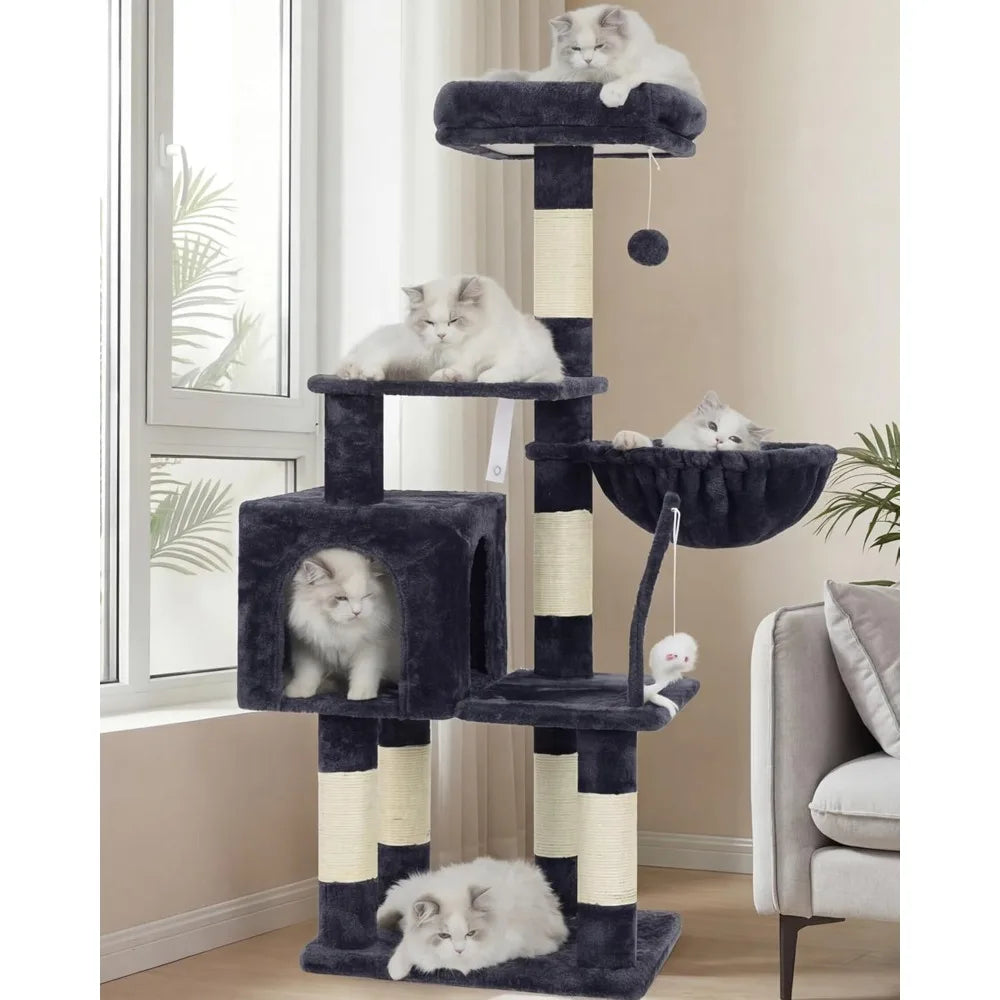 NBVCX Cat Tree Condo Indoor Tower With Plush Perch And Sisal Scratching Posts