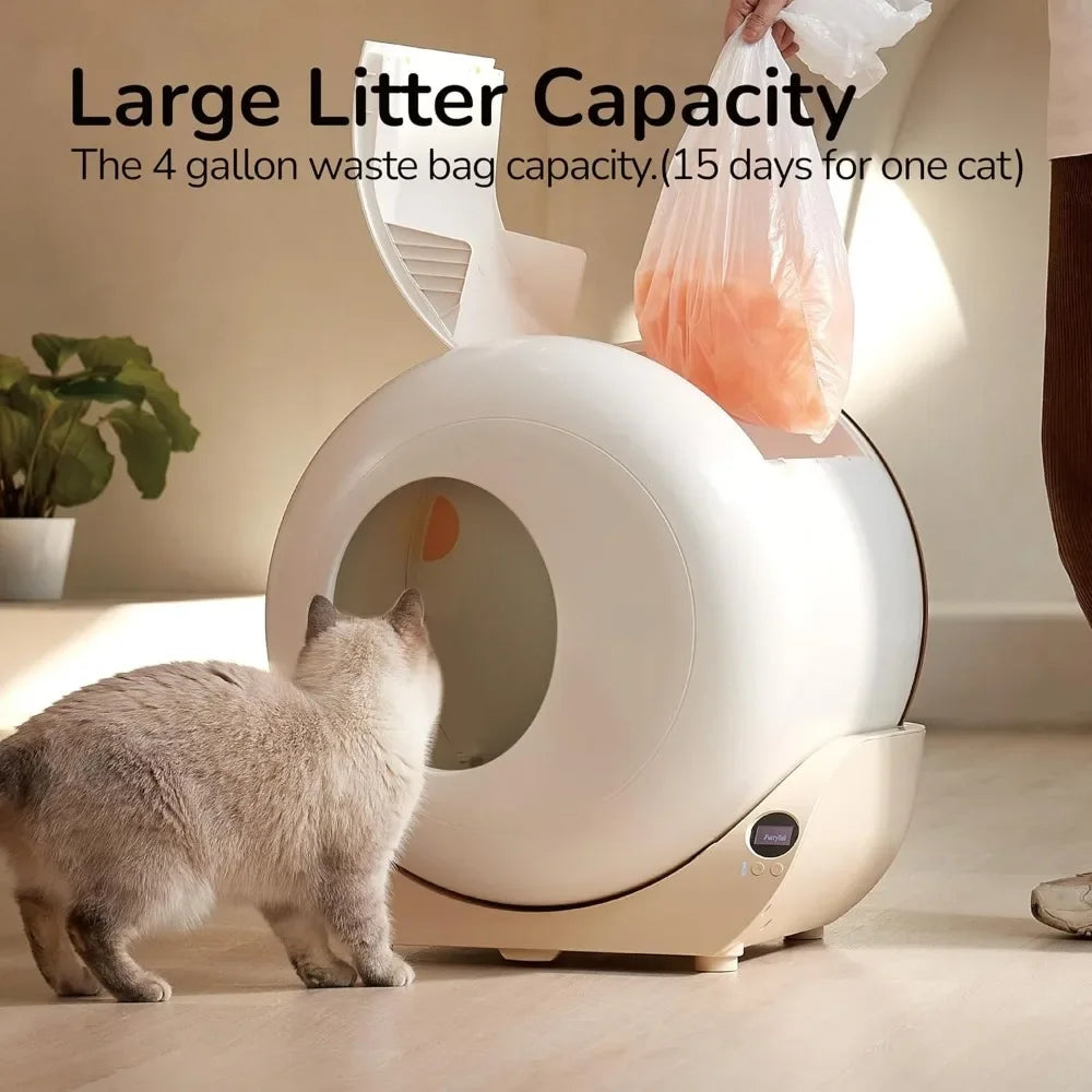 Automatic Self-Cleaning Cat Litter Box With App Control