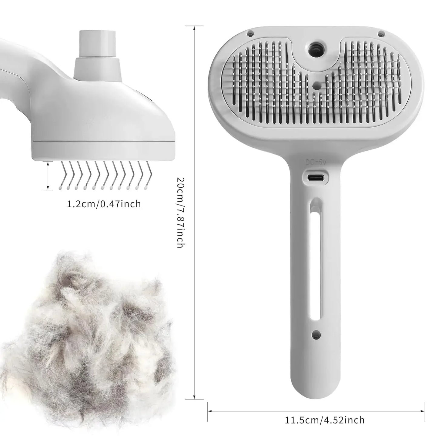 Pet Hair Removal Steam Brush For Cats And Dogs Grooming