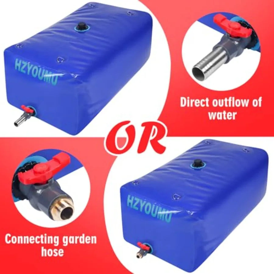 Foldable 240L Water Tank Storage Container Soft Bag for Outdoor Use Portable Large Ccity Waterproof Bladder in Blue with Easy C