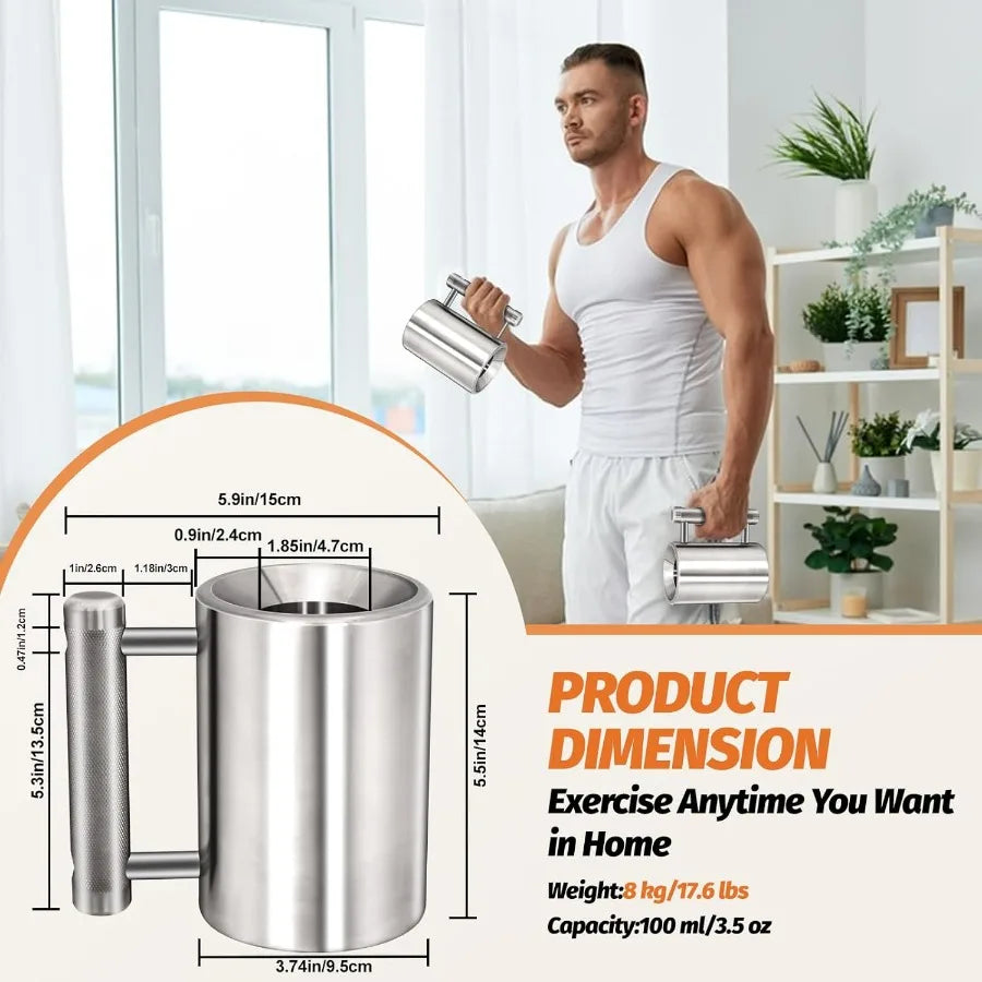 Heavy Coffee Mug 304 Stainless Steel Dumbbell Cups Strength Training