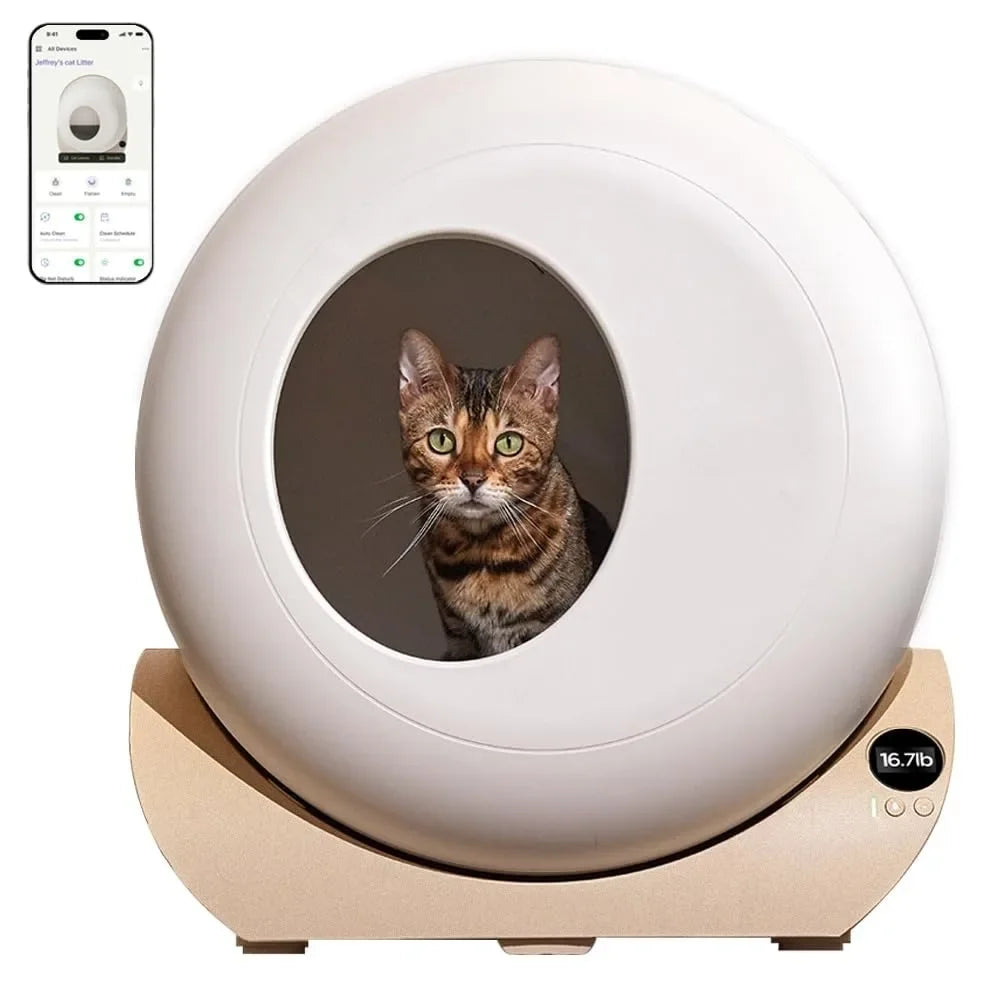 Automatic Self-Cleaning Cat Litter Box With App Control