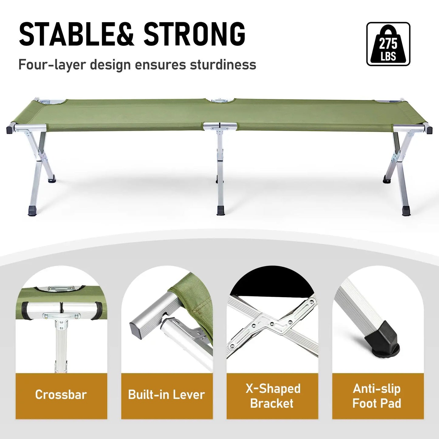 RHB-03A Portable Folding Camping Cot With Carry Bag