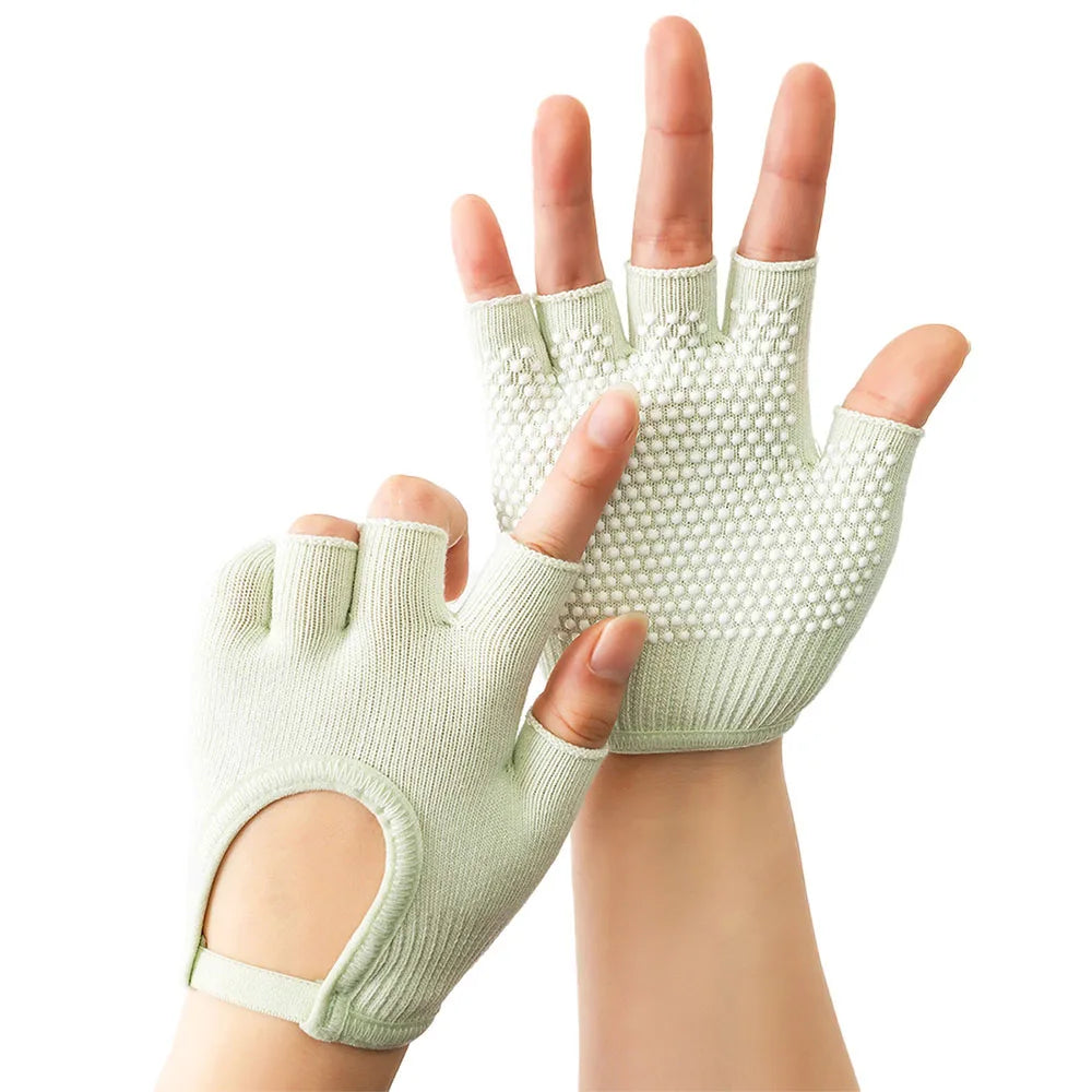Women Half Finger Anti Slip Yoga Gloves For Pilates