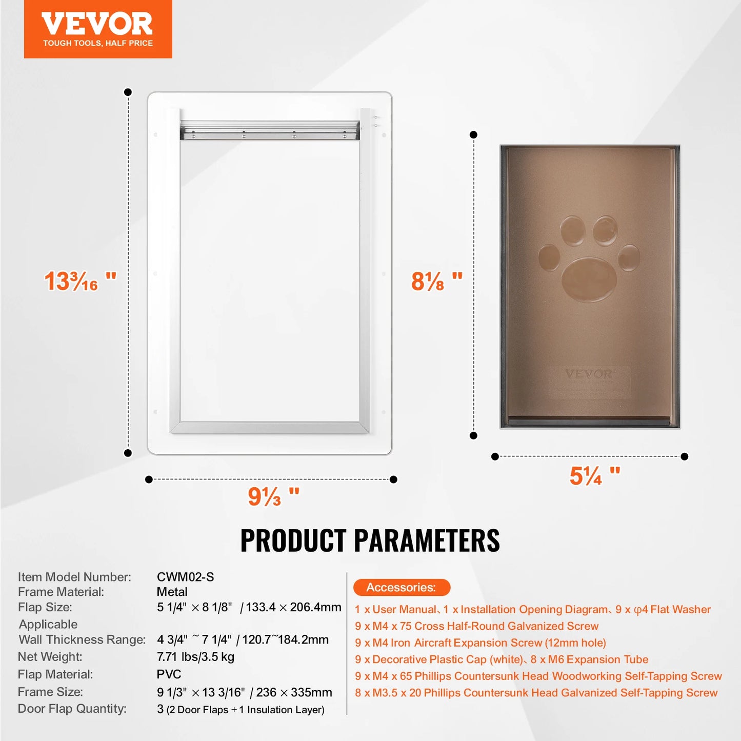 Pet Door With Metal Frame Lock System Three Flap Weatherproof