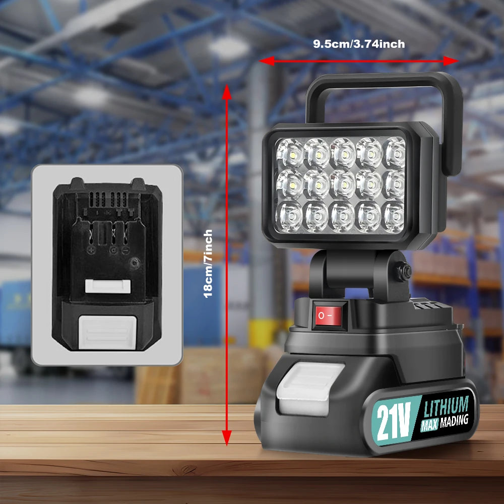 LED Outdoor Emergency Light USB Rechargeable 18V Lithium Battery Automotive Repair Light Night Work Electric Wrench Illumination