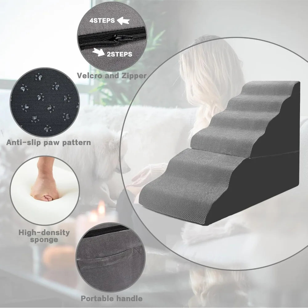 Dog Stairs 6-Step Pet Steps For Beds
