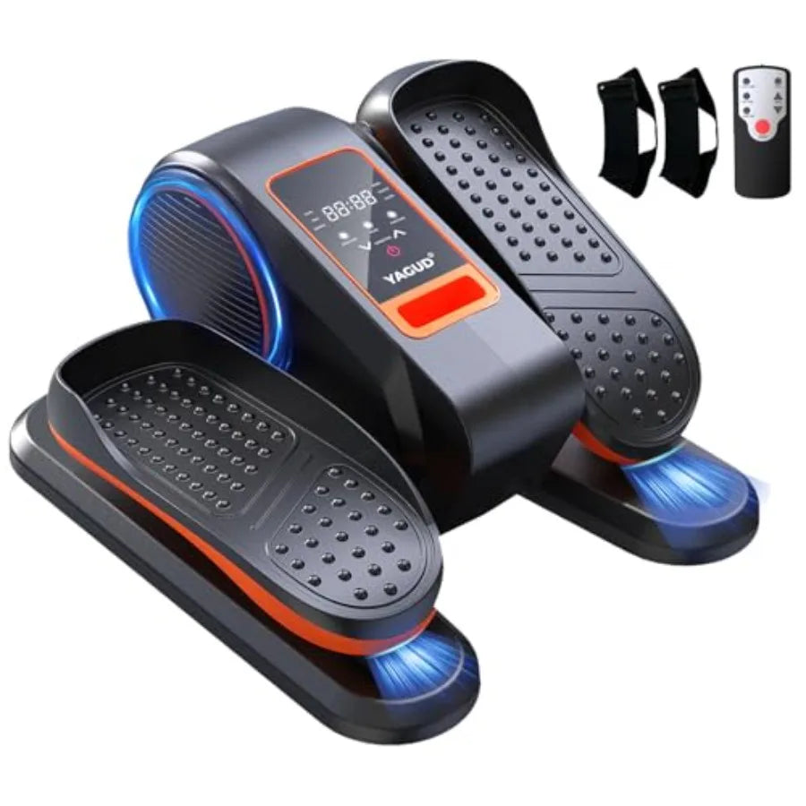 Under Desk Electric Elliptical Leg Exerciser for Seniors 13 Adjustable Speeds Quiet Portable Seated Pedal Trainer with Remote C