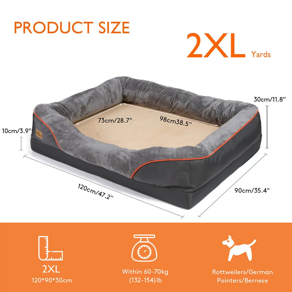 BORWART Orthopedic Memory Foam Dog Bed Sofa Removable Cover