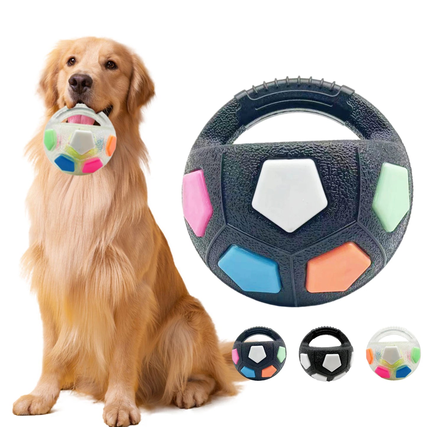 Football Tennis Ball Dog Toy With Squeak Rubber Teether