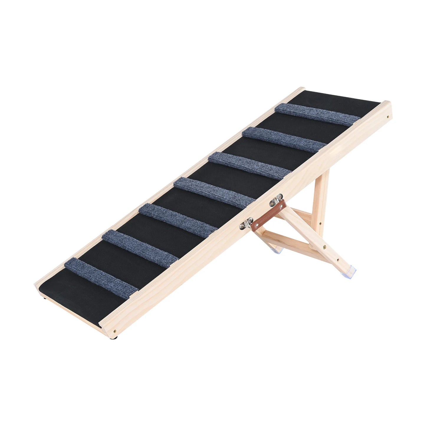 SucceBuy Folding Dog Ramp Adjustable Height Anti Slip Wooden Pet Ramp