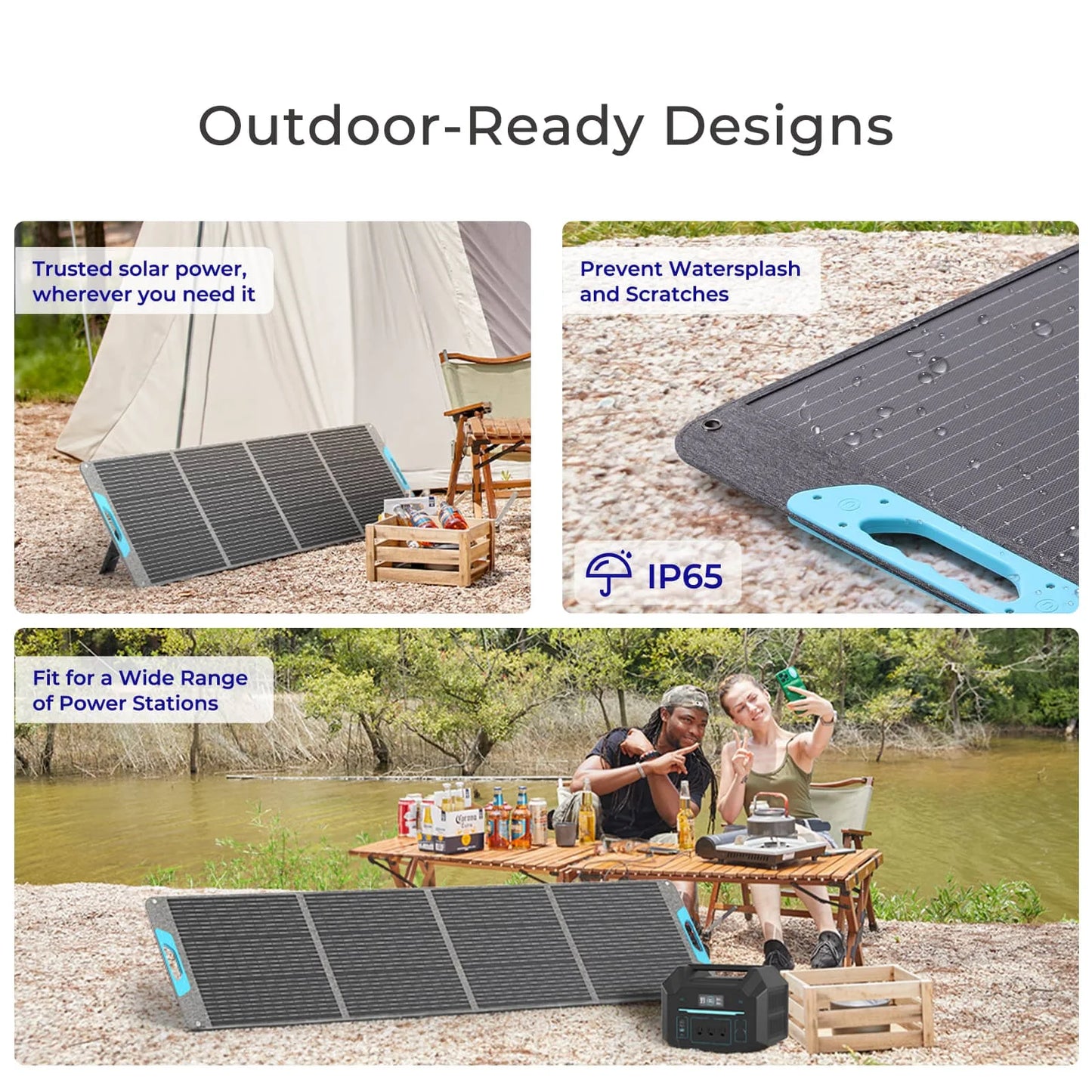 Renogy 200W Portable Solar Panel for RV Camping Power Backup