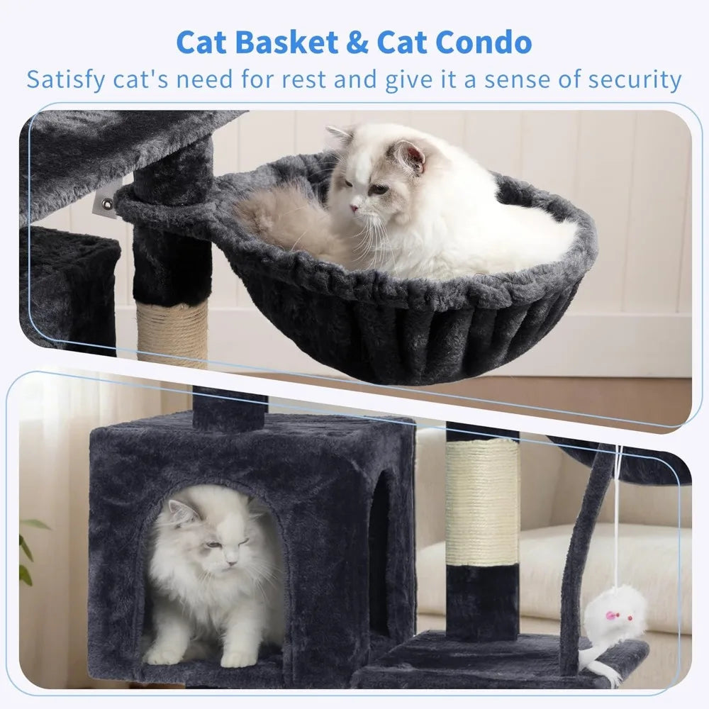 NBVCX Cat Tree Condo Indoor Tower With Plush Perch And Sisal Scratching Posts