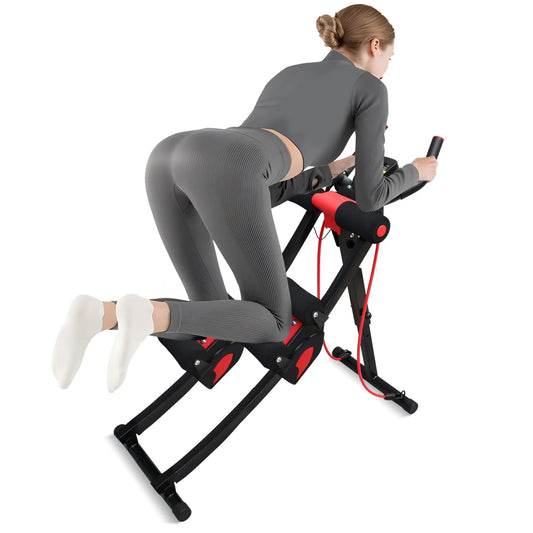 Foldable Abdominal Fitness Machine With Dual-Track Core Workout