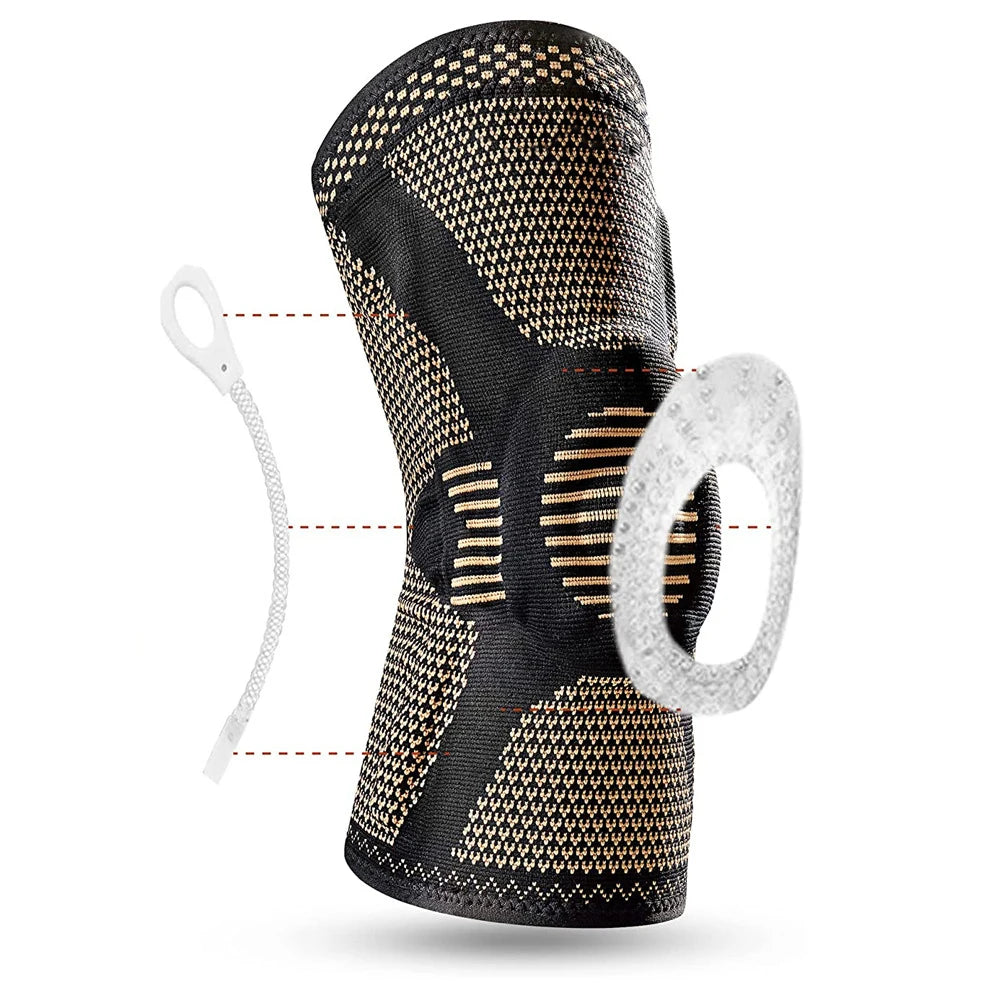 Orthopedic Adjustable Knee Brace Copper Nylon Patella Protector