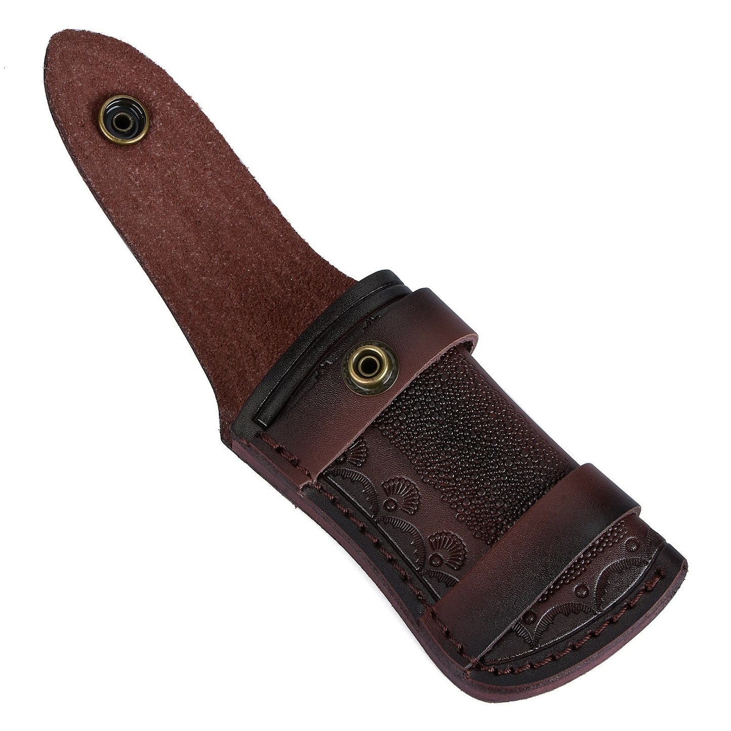 High Quality Carved Leather 4" Knife Pouch Head Layer Cowhide Folding Knife Holster Storage Pocket Outdoor Knife Case