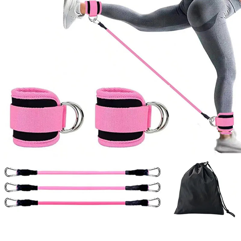 Ankle Straps and Resistance Bands Set for Gym and Home Workouts
