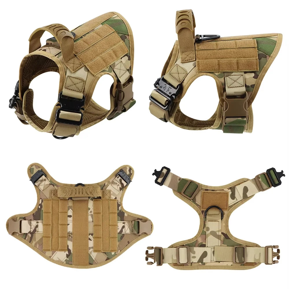 Military Dog Harness Vest Set For Malinois Training Tactical Accessories