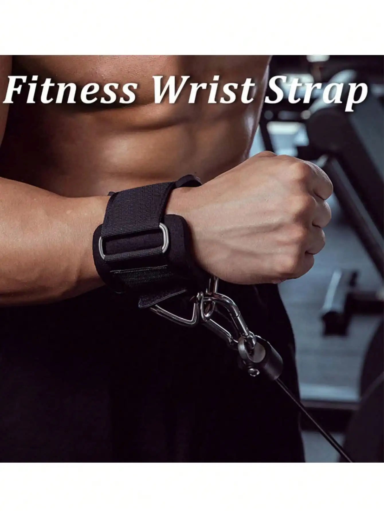 Adjustable Fitness Wrist Strap Non Slip Grip For Cable Machines Gym