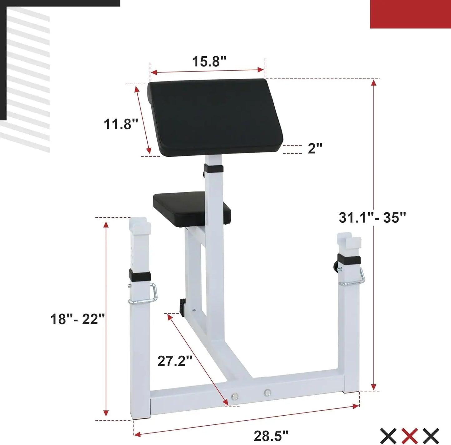 Adjustable Preacher Curl Weight Bench Arm Bicep And Tricep Training