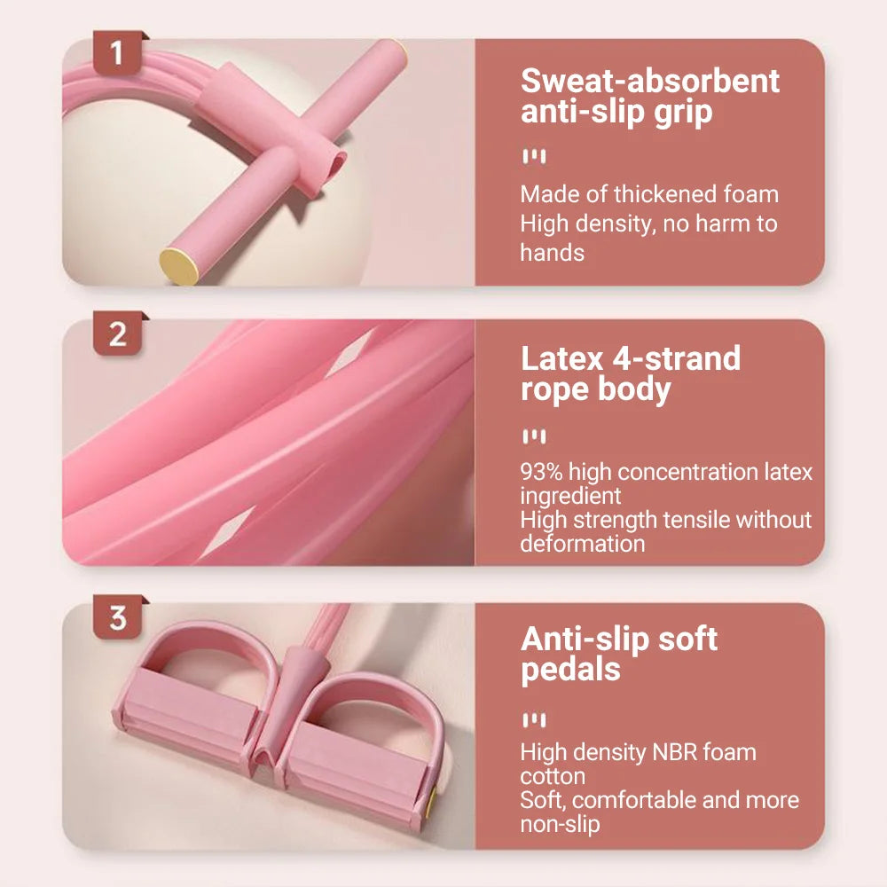 6-Tube Resistance Band Set for Full Body Home Gym Workouts