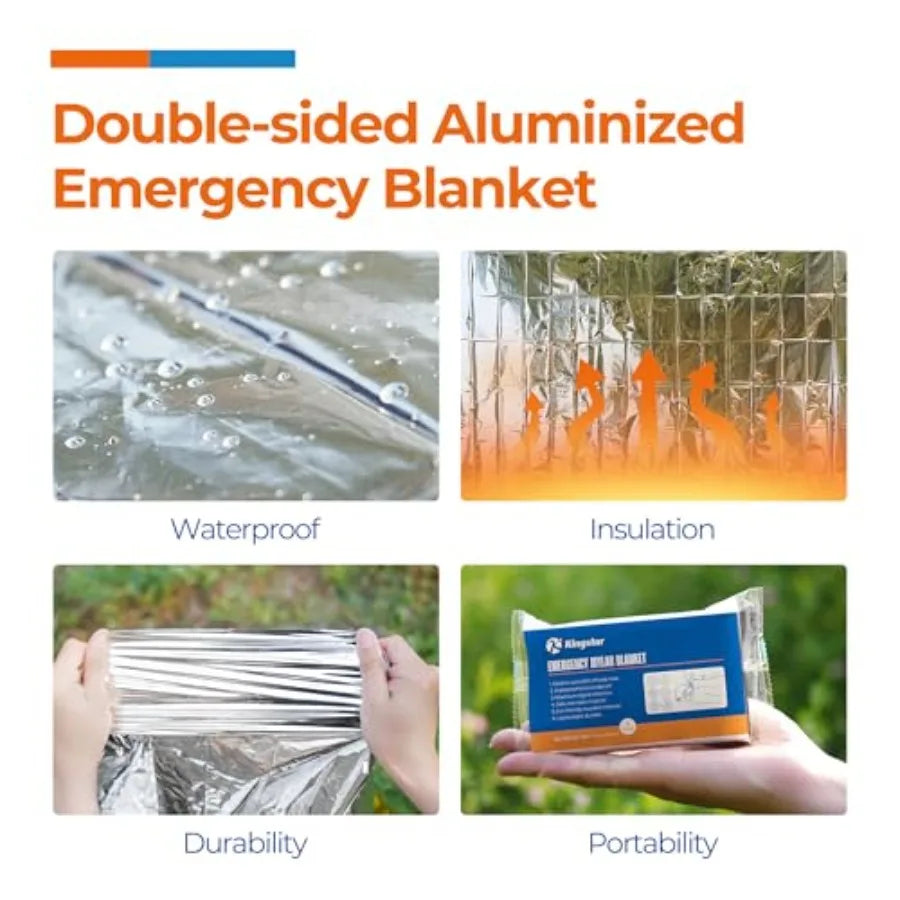 Emergency Blankets 120 Packs 84 L x 52 W Survival Gear for Family Homeless Emergency Warmth Bulk Reusable Mylar Thermal Blanket