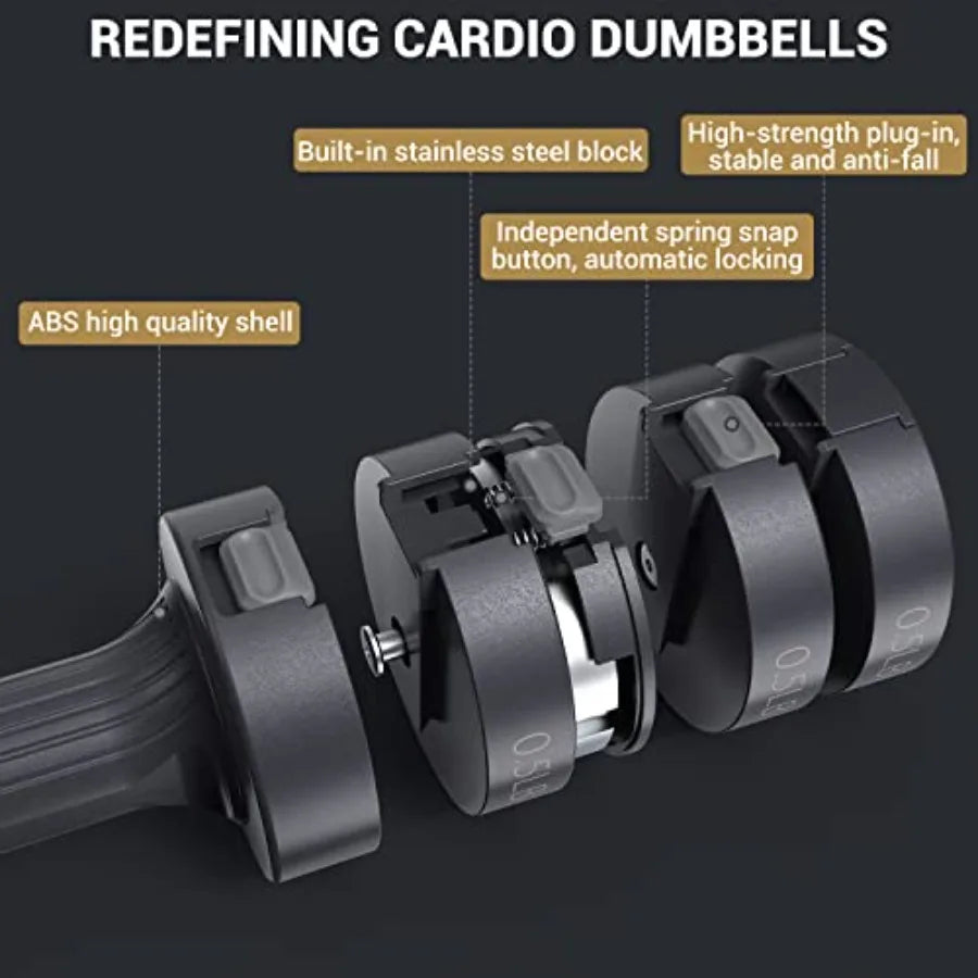 Adjustable Dumbbell Set 2-5 Lb Free Weights For Home Gym