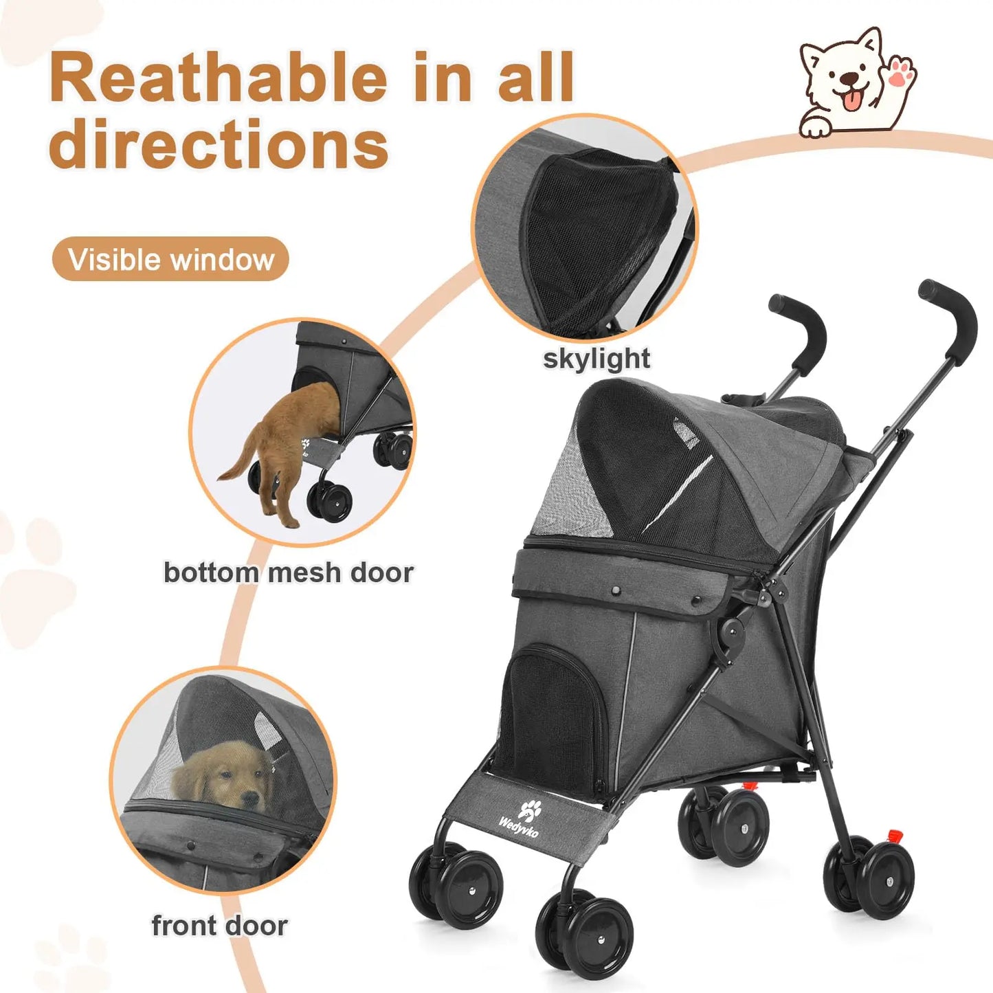 Portable Travel Dog Stroller For Small Pets