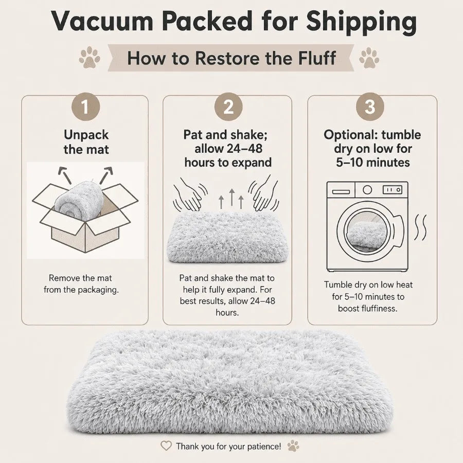 Washable Plush Dog Bed With Non Slip Bottom And Support