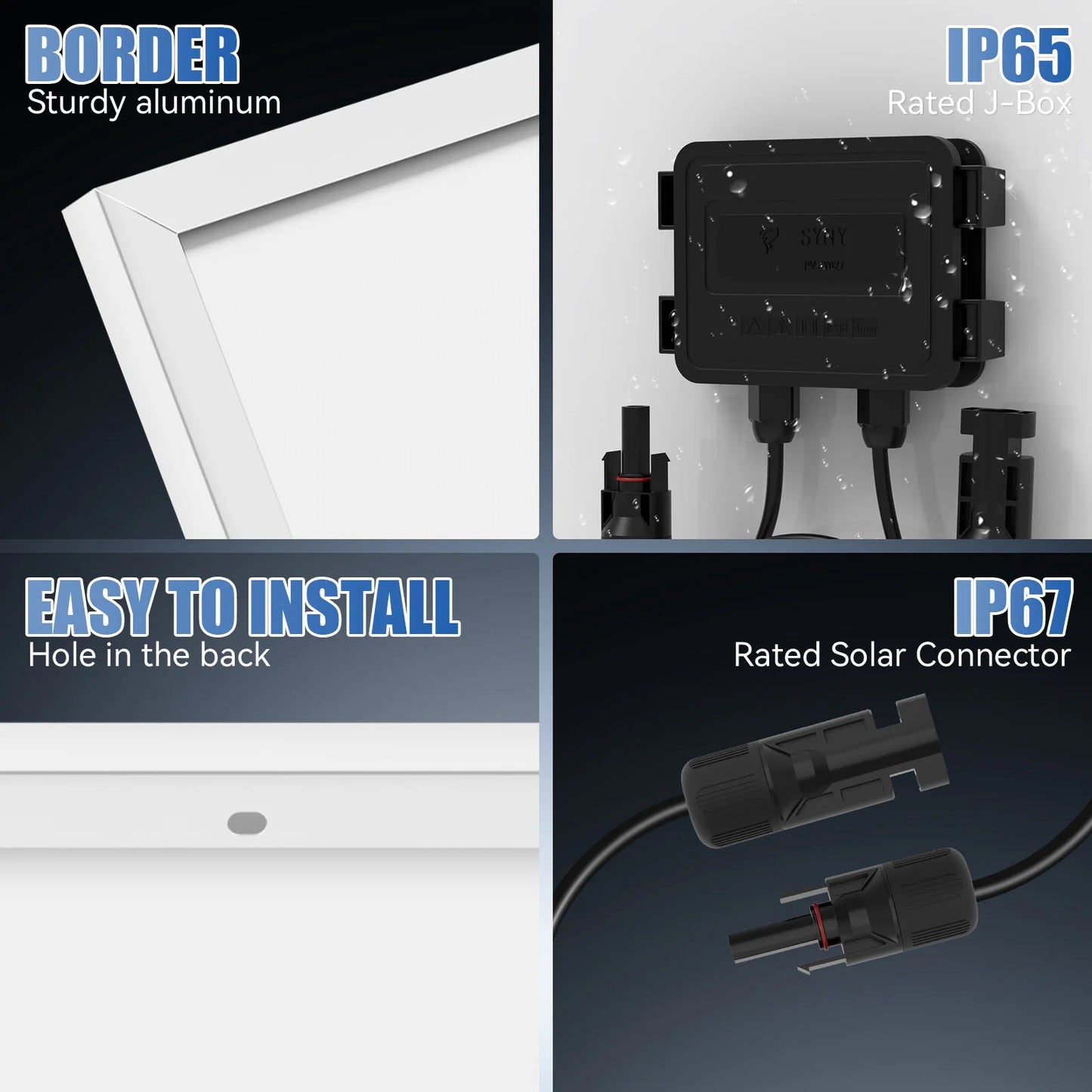 RVPOZWER 100W 12V Monocrystalline Solar Panel For RVs