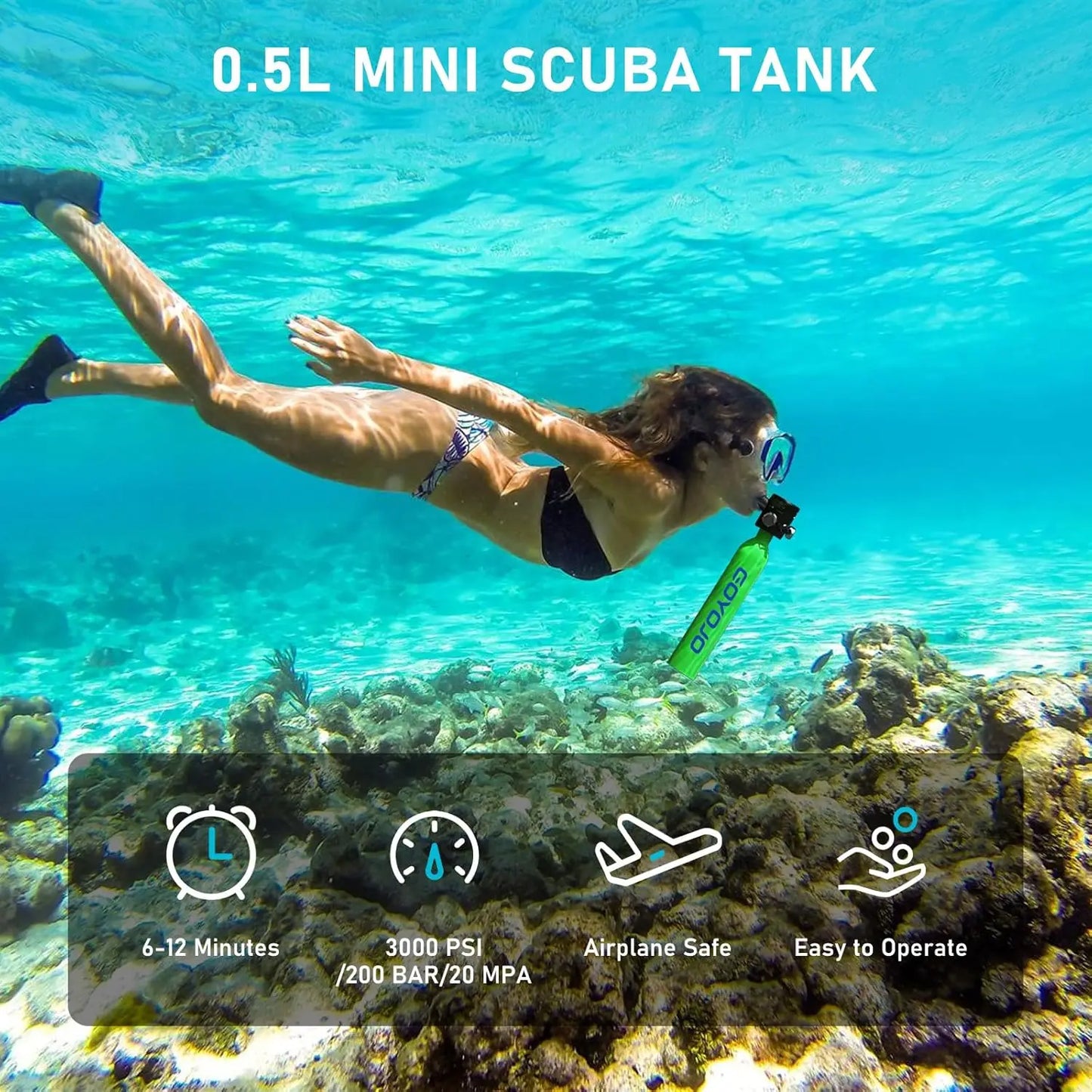 GOYOJO Mini Scuba Tank Portable Diving Air Bottle Elite
