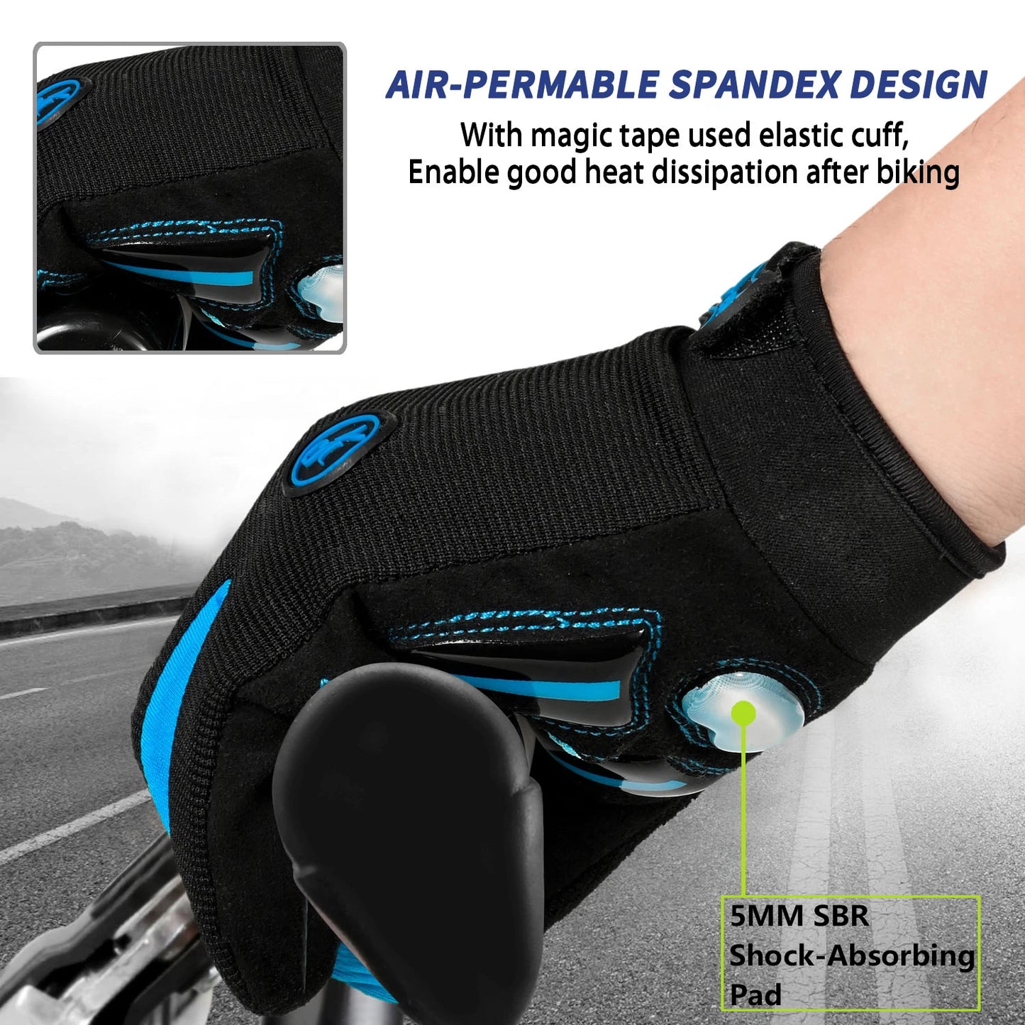 Racing Gloves Motocross Breathable Non Slip MTB Road Bike Unisex Touch Screen