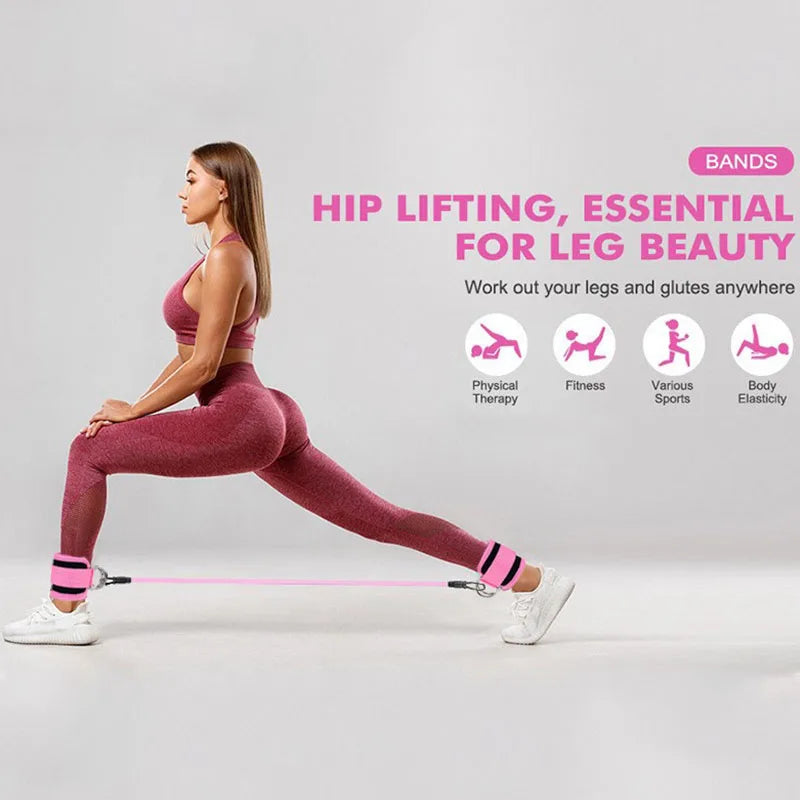 Ankle Straps and Resistance Bands Set for Gym and Home Workouts
