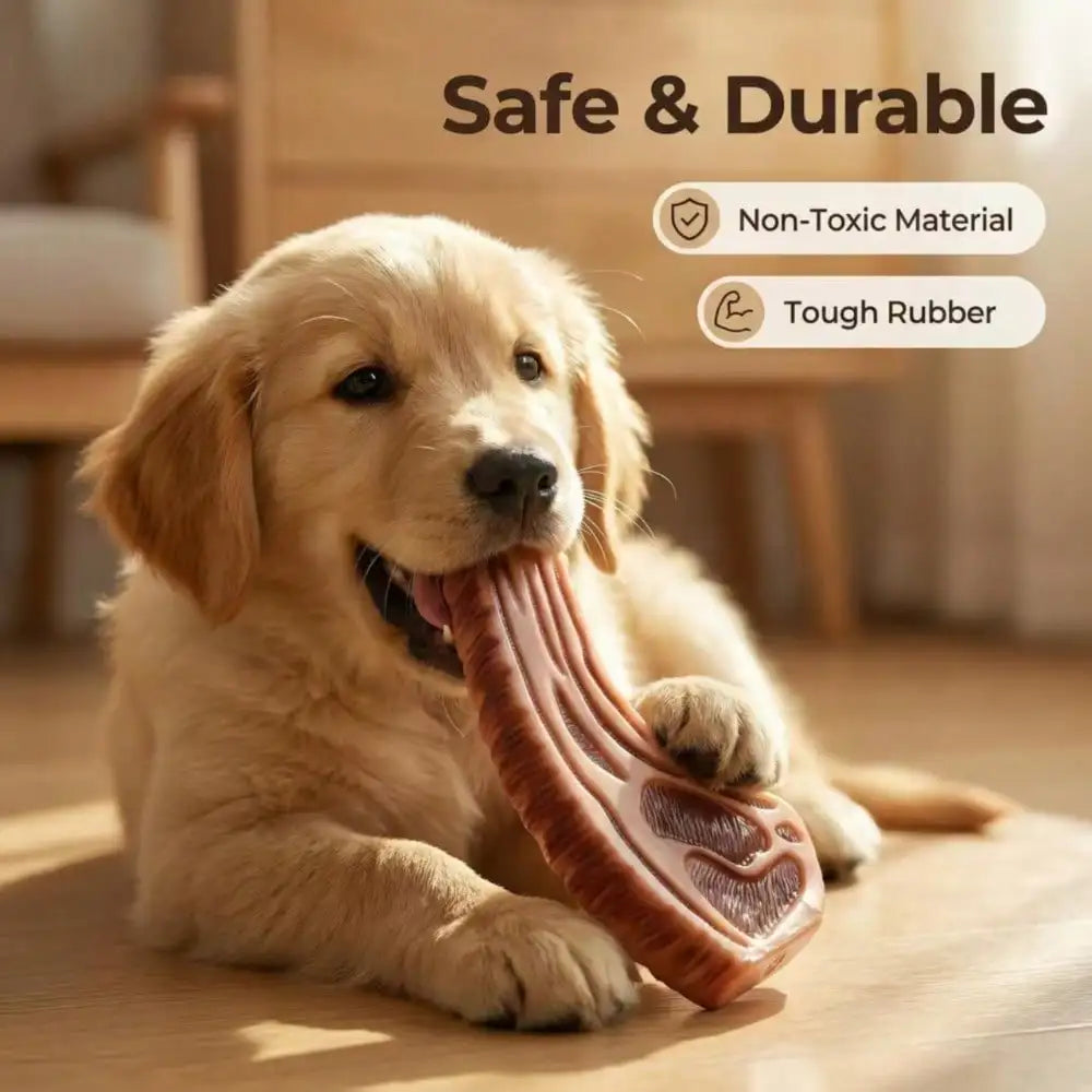 Bite Resistant Dog Chew Toy Meat Block Design Interactive Nylon