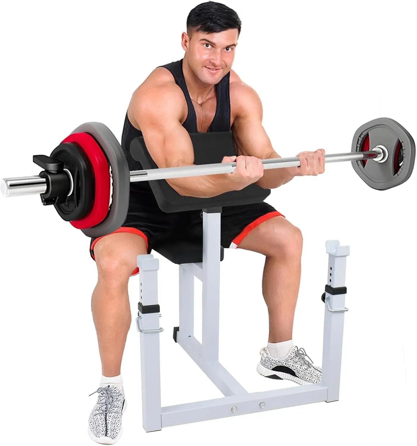 Adjustable Preacher Curl Weight Bench Arm Bicep And Tricep Training
