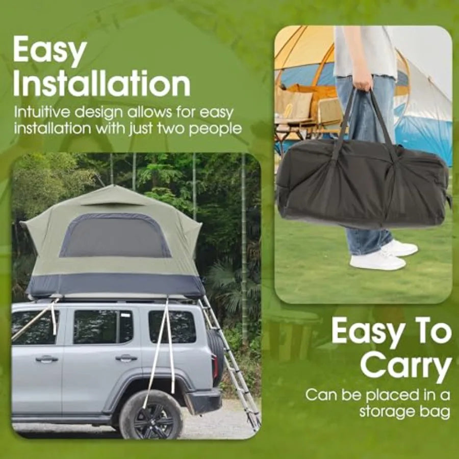 Inflatable Rooftop Tent for Car Truck 2 Person Roof Tent with Waterproof 300D Fabric Windproof Design for Overlanding and Outdo