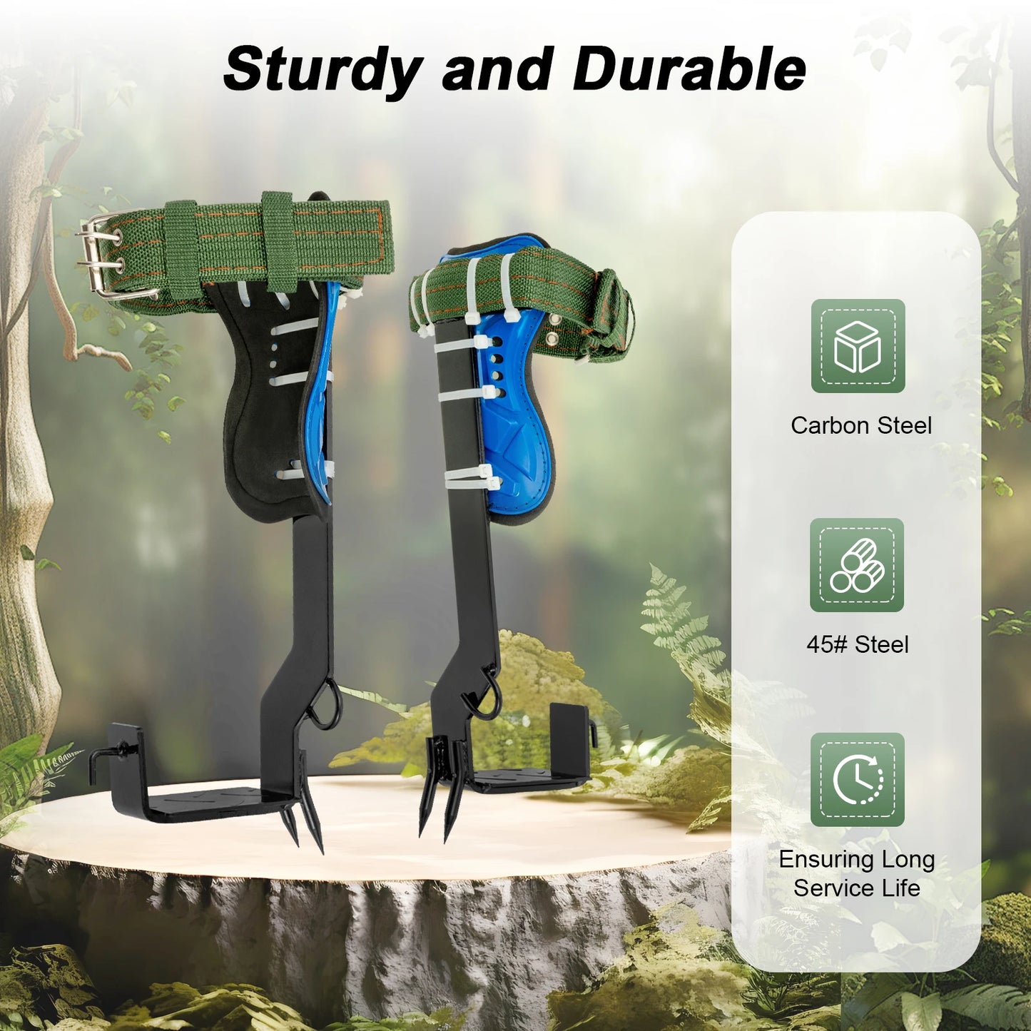 Tree Climbing Spikes Kit With Safety Belt Harness 220lb