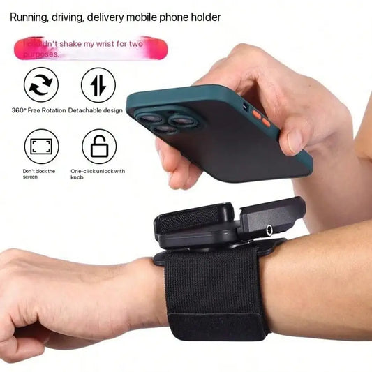 Adjustable Phone Holder Wrist Armband 360 Rotation Detachable Strap
