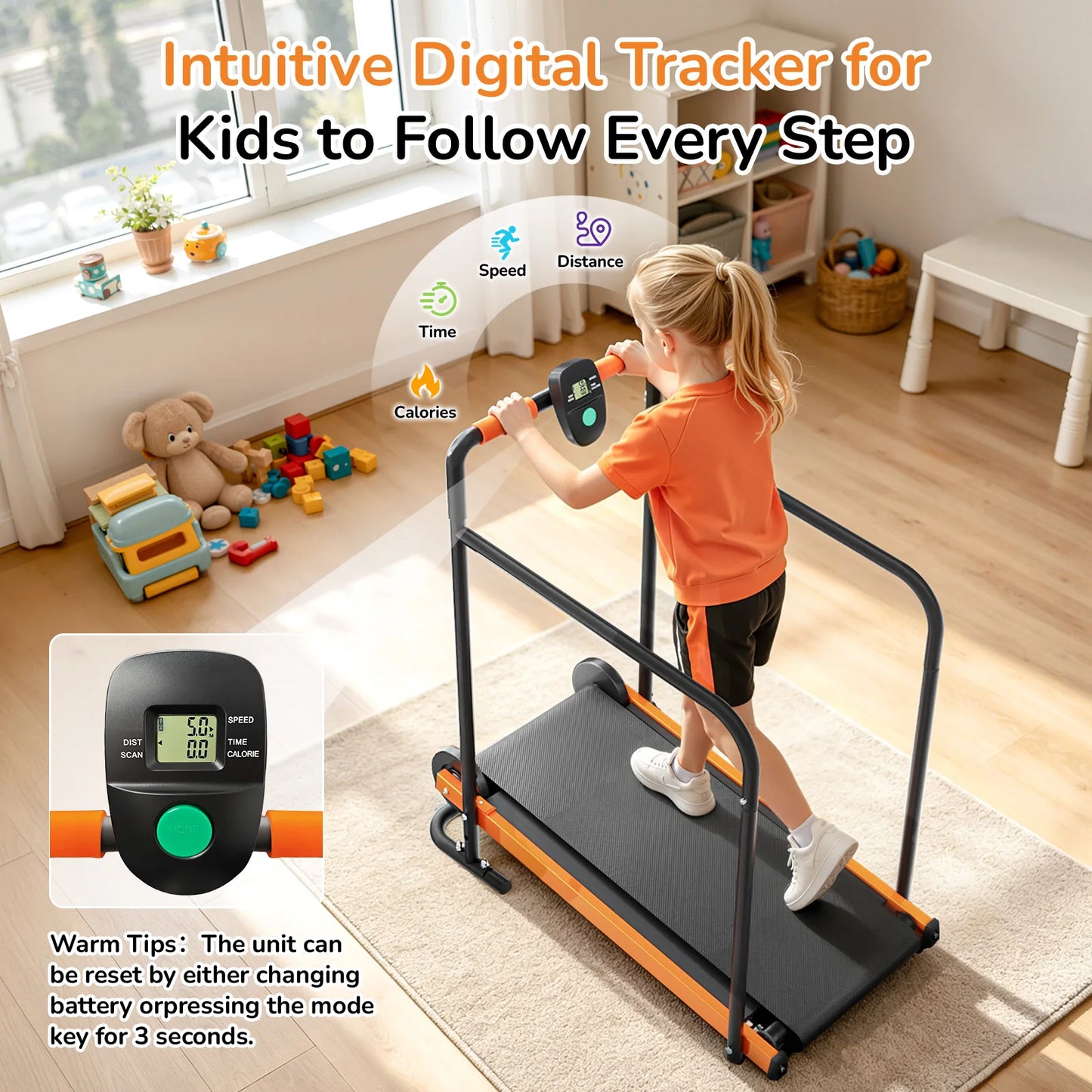 AKLUER Kids Walking Pad Treadmill for Safe Indoor Exercise