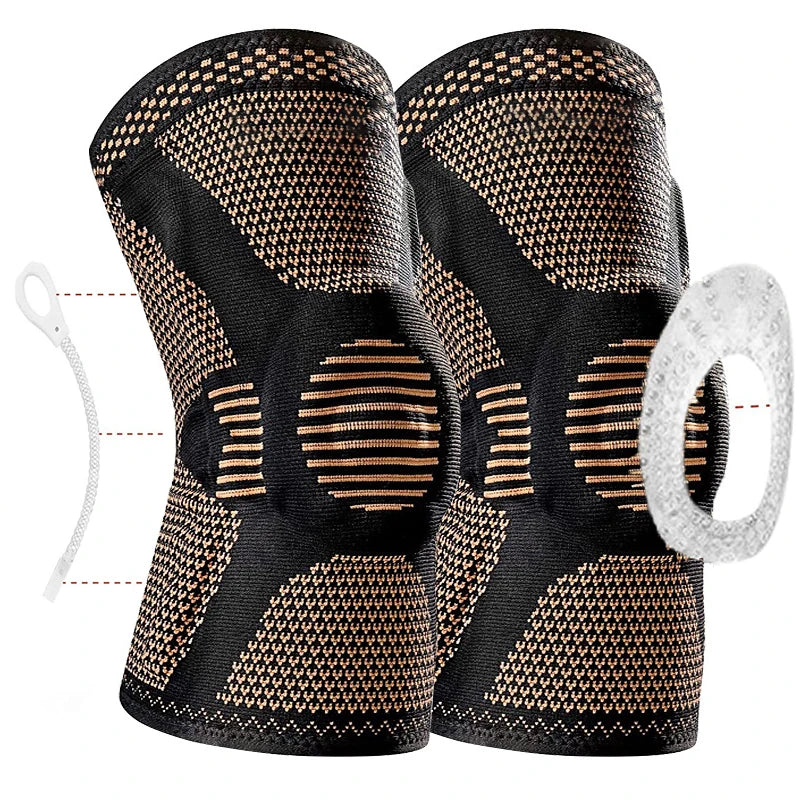 Orthopedic Knee Brace Support Adjustable Copper Nylon Patella Protector