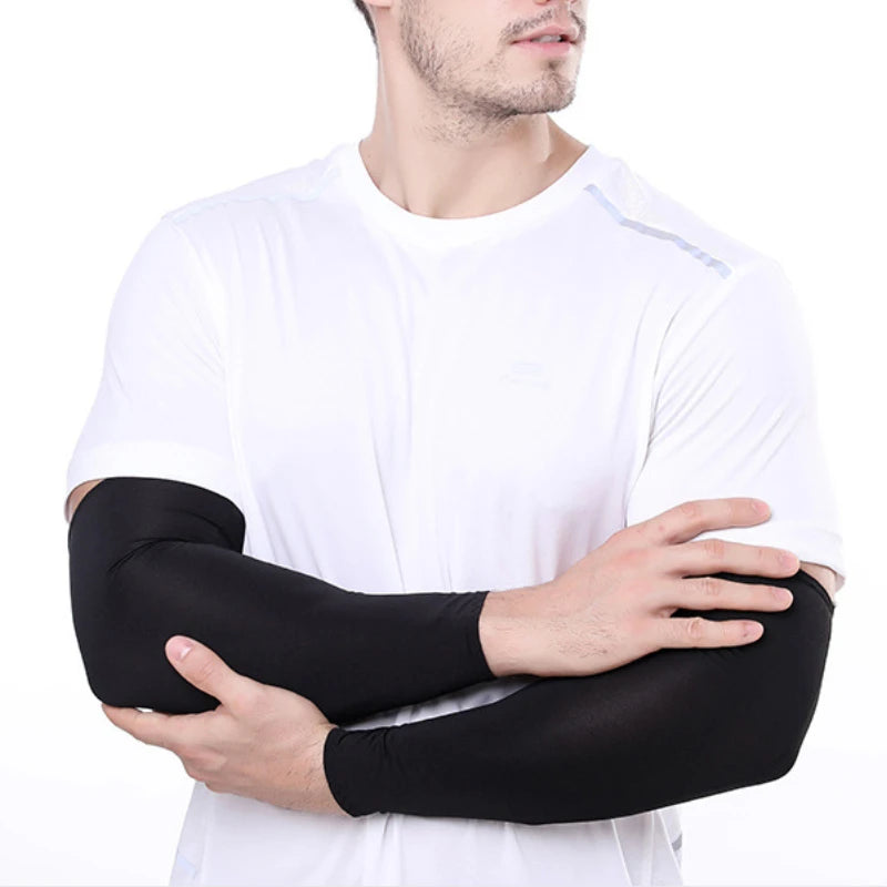Unisex Cooling Arm Sleeves UV Sun Protection For Running And Cycling