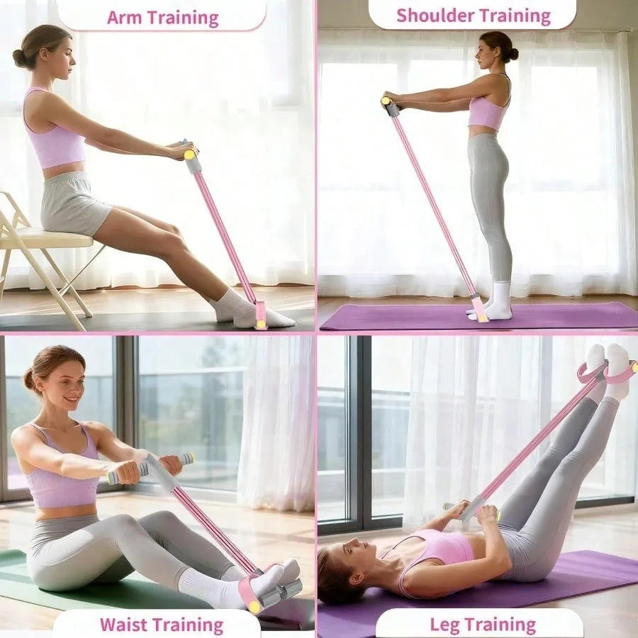 Pedal Exerciser With Resistance Bands For Full Body Workout
