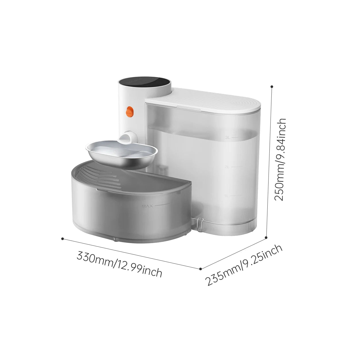Booteely Wireless Stainless Steel Pet Water Dispenser