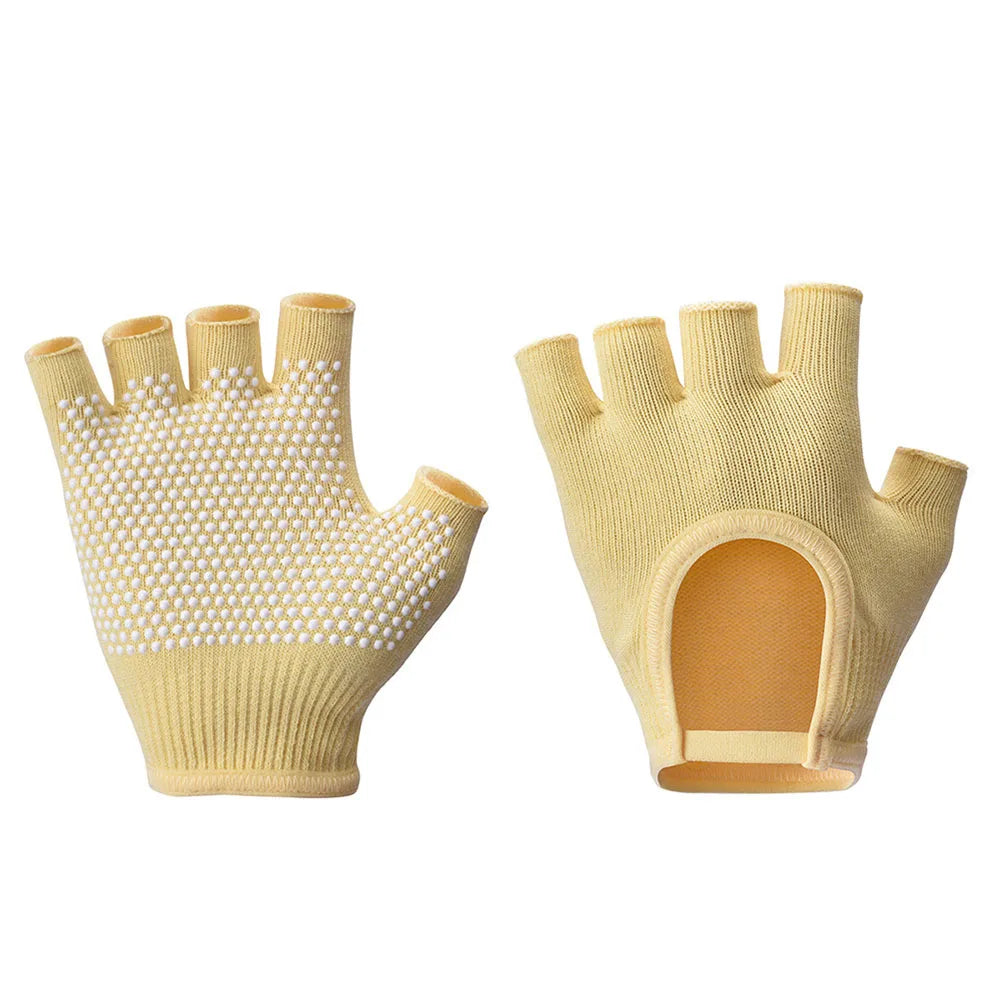 Women Half Finger Anti Slip Yoga Gloves For Pilates