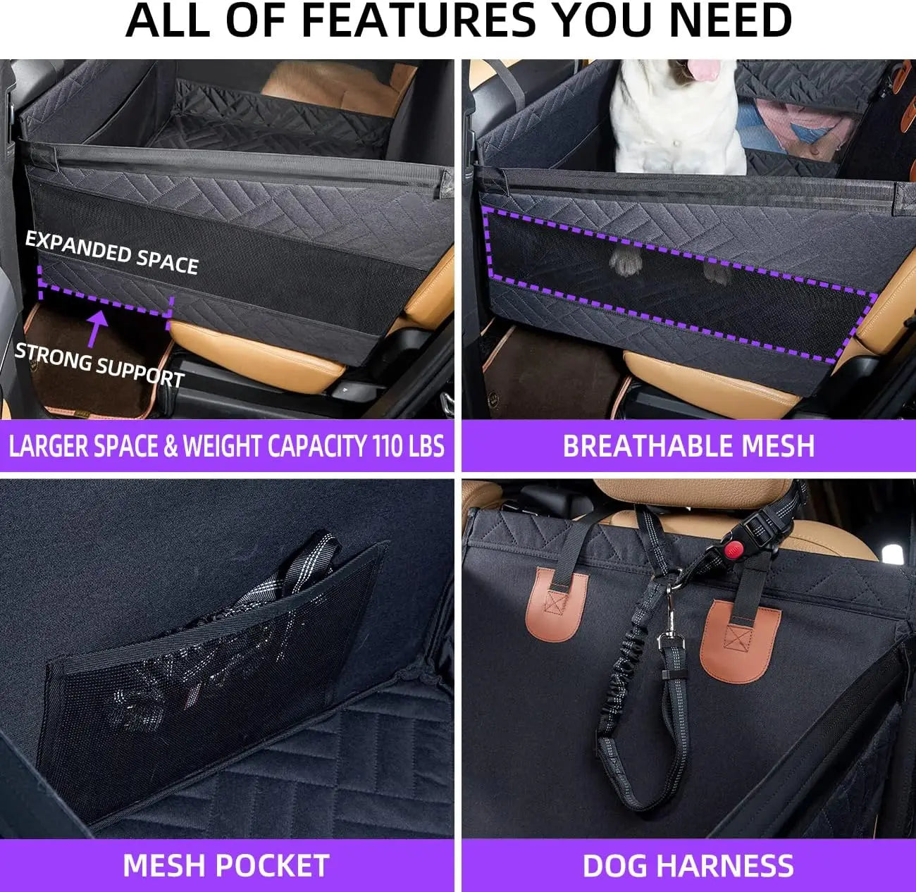 Waterproof Dog Car Seat Cover With Backseat Extender