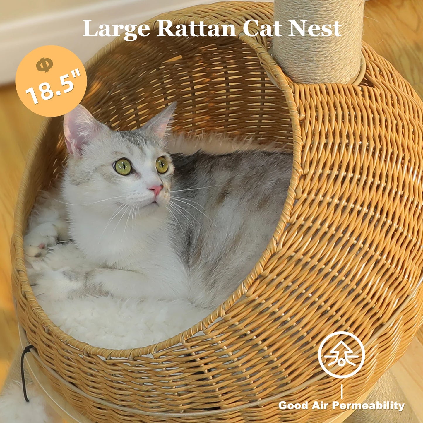 PAWZ Road Dinosaur Cat Tree Tower With Rattan Condo And Sisal Post