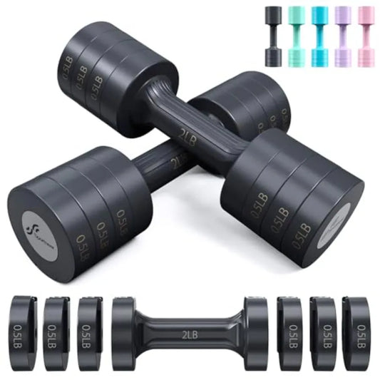 Adjustable Dumbbell Set 2-5 Lb Free Weights For Home Gym